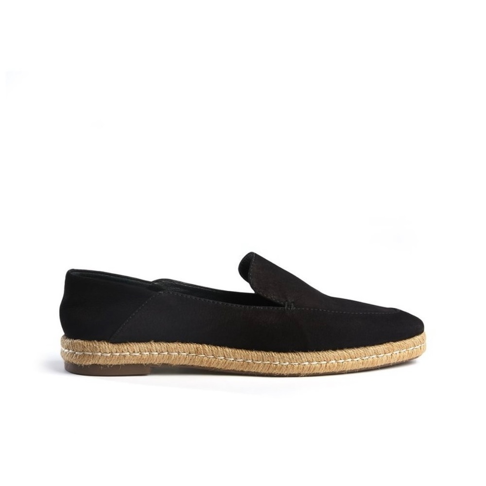 Schutz Anaika Black Nubuck Espadrilles Flats Size 10 With Dust Bag